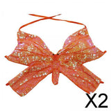 Maxbell 2xSequin Butterfly Crop Top Halloween Party Belly Dance Club Rave Orange