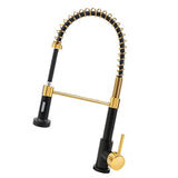 Maxbell Kitchen Sink Faucet Supplies Decor Single Handle for Office Vessel Farmhouse Black and Gold