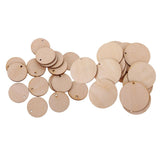 Maxbell 150 Pieces Round Unfinished Wood Pieces with Hole for DIY Crafts 50mm 30mm