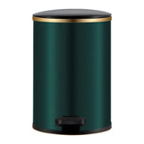 Trash Can with Foot Pedal Simple Dustbin Garbage Bin for Dorm Restroom Lobby Gold Green
