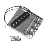 Maxbell Guitar Bridge Pickup Chrome with 4 Screws Hardtail Portable Sturdy 3 Saddles