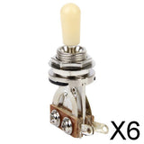 Maxbell 6x3-way Toggle Switch for Les Paul Electric Guitar - Silver w/ Cream Tip