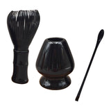 Maxbell 3Pcs Japanese Matcha Whisk Set Tea Bowl for Tea Ceremony Dining Room Bedroom black