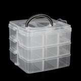 Maxbell 3 Layer 18 compartments Plastic Adjustable Box Storage Case Holder Organizer