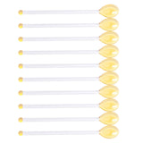 Maxbell 10x Glass Stirring Spoons Transparent Mixing Rod for Latte Hot Drinks Coffee Gold