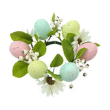 Colored Egg Candle Wreath Xmas Easter Ornament for Winter Living Room Office Style B