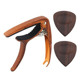 Maxbell Acoustic Folk Classical Guitar Capo Tuning Clamp and Picks Black rosewood