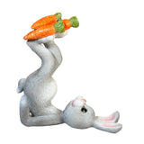 Resin Bunny Figurine Cute Decorative Spring Decor Art Handmade Rabbit Statue gray