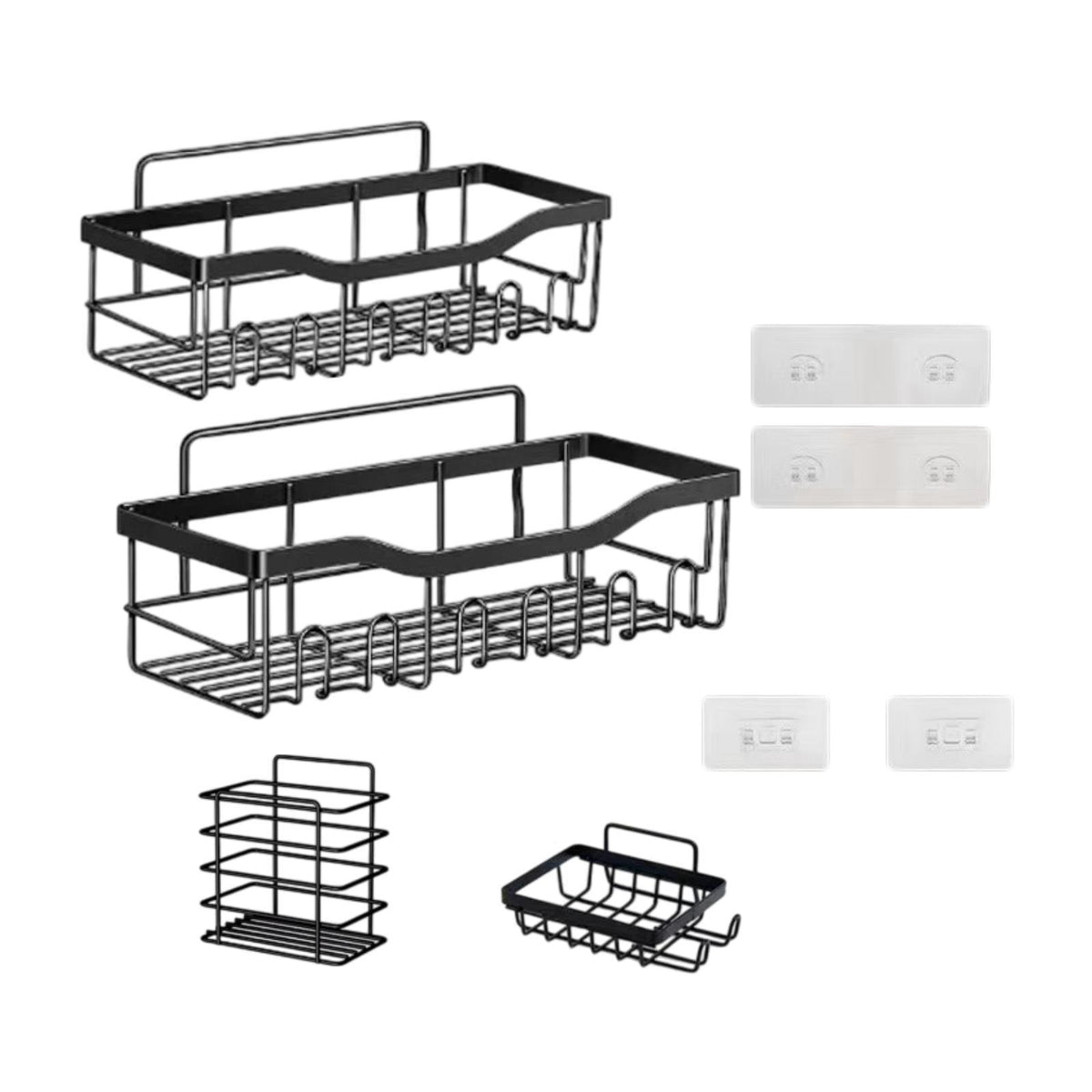 Maxbell Bathroom Storage Shelf Modern Wall Mounted Shower for Kitchen Washbasin Dorm 4 Piece