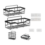 Maxbell Bathroom Storage Shelf Modern Wall Mounted Shower for Kitchen Washbasin Dorm 4 Piece