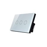 Maxbell 2Pcs 1 Way Touch Wall Control Light Switch Crystal Glass Panel 1 Gang 3 Gang