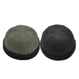Maxbell 2pieces Men Retro Docker Leon Beanie Cap Pure Cotton Hat