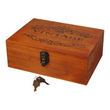 Wooden Keepsake Box Compact Antique Design Multipurpose Jewelry Box for Home 32.2x23.7x12.2cm