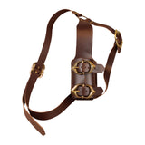 Maxbell Back Sword Shoulder Frog PU Hanger Medieval for Viking Renaissance Adult Men Brown