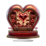 Maxbell 2D Flat Acrylic Love Heart Shaped Desktop Ornament for Apartment Living Room