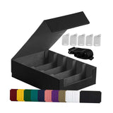 Maxbell Card Box Dustproof Collectibles with 24 Dividers and 5 Stands Container Gray