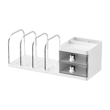 Maxbell Bookend with Drawers Versatile Book End for Shelves for Office Home Magazine White