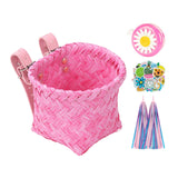 Maxbell Kids Bike Decoration Basket Cute Handlebar Basket for Children Scooter Girls Pink