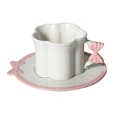 Maxbell Ceramic Coffee Mug for Juice Unique Drinking Cup for Office Kitchen Birthday White Pink