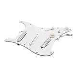 Maxbell Sss Guitar Pickguard Ceramic Practical DIY Prewired Pickguard Backplate Accs white