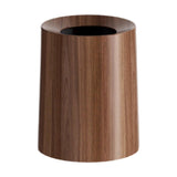 Maxbell Imitation Wood Grain Trash Can Garbage Can for Restroom Bathroom Living Room 8L Dark Brown