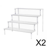 Maxbell 2xAcrylic Rack Perfume Makeup Organizer Risers Shelves Showcase 4 Ladder