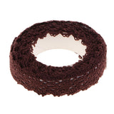 Maxbell 2 Pieces Fabric Lace Washi Tape Self Adhesive Trim Wedding coffee