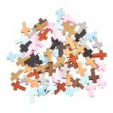 Maxbell Maxbell 50 Pieces Wooden Cross Charms for Jewelry Findings Key Chain Crafts Projects