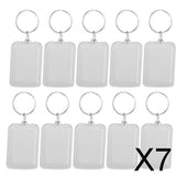 Maxbell 7x10x Clear Blank Insert Photo Picture Acrylic Frame Keyring Split 5.0x3.3cm