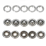 Maxbell 50x50 Sets 3/8 Inch Open Ring No Sew Snaps Fasteners Silver Nickel plated