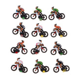 24 Pieces Miniature 1/87 HO Model Cyclist DIY Landscape Sand Table Layouts