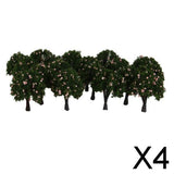 Maxbell 4x20pcs 4cm Scenery Landscape Train Model Trees w/ Pink Peach Fruit 1/300