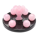 Maxbell 3D Crystal Qixing Array Ornament Cut Glass Miniature Desktop Decor Pink