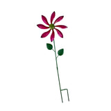Maxbell Iron Wind Spinner with Stake Metal Windmill for Driveway Outside Decor rose red