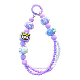 Maxbell Beaded Keychain Pendant Cute Keychain Wristlet for Women Gift Backpack Purse Purple