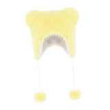 Maxbell Bear Ears Trapper Hat Stylish Ear Protection Hat for Climbing Biking Skating Yellow