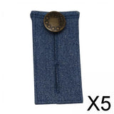 Maxbell 5xDenim Pants Extender 2 Button Hooks Elastic Waist Extenders Blue