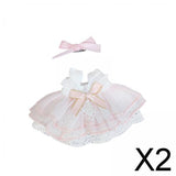 Maxbell 2x2x Dolls Princess Dress with Bow Hairpin for 15cm Dolls Dress up Girls Dolls