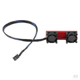 Maxbell 3x PCIE Solid State Heat Sink Dual Active Radiator M.2 SSD Cooling Fan (Red)