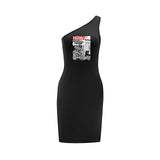 Maxbell Maxbell Women's Off Shoulder Dress Spring Trendy Mini Dress for Dating Beach Holiday XL