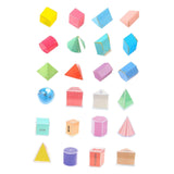 Maxbell 24 Pieces Geometric Shapes Early Math Manipulative and Geometry Set for Kids