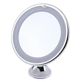 4x6.7" LED Shower Cosmetic Shaving Suction Mirror 10x Magnification 360 Swivel