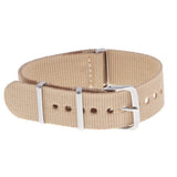 Maxbell Woven Nylon Watch Strap Wristwatch Band Stainless Steel Buckle Khaki 18/20mm