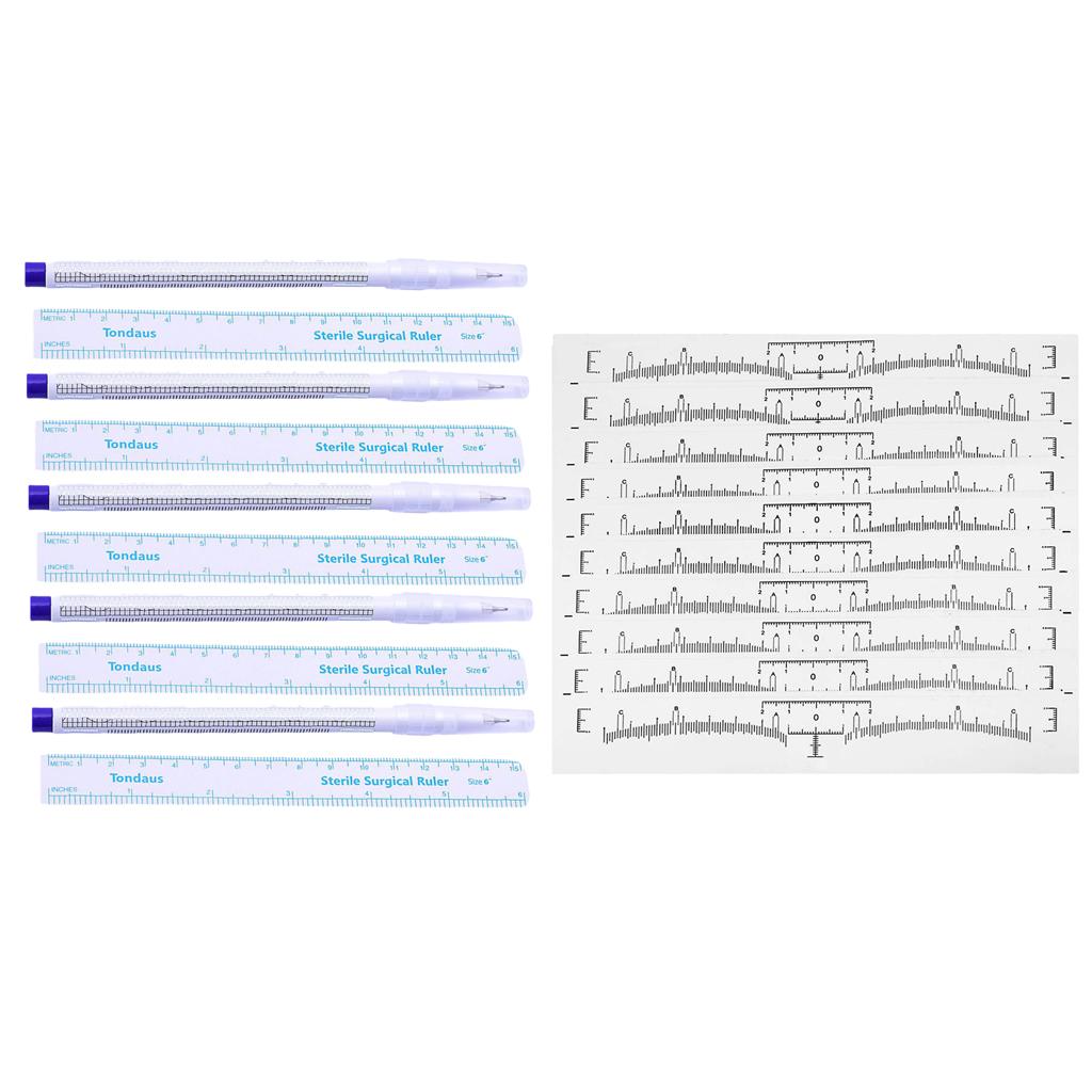 Maxbell Maxbell 15pcs Disposable Microblading Eyebrow Measure Ruler Stickers Skin Marker Pen