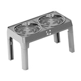 Maxbell Elevated Dog Bowls for Small Medium Dogs 2 Stainless Steel Food Feeder Bowls Gray