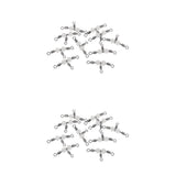 Maxbell 20pcs Copper 3 Way Swivel Luminous Rolling Barrel T shape Swivel Connectors