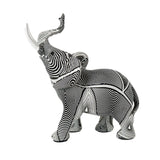 Maxbell Maxbell Modern Simple Elephant Statue Table Centerpiece for Desktop Home Decor Stripe