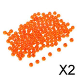 Maxbell 2x150pcs Plastic Round Fishing Bead Lure Sea Fishing Rigs Lure Bait Orange 4mm