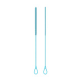 Maxbell 2 Pieces Silicone Straw Cleaner Brushes Reusable for Drinking Straw Keyboard Blue