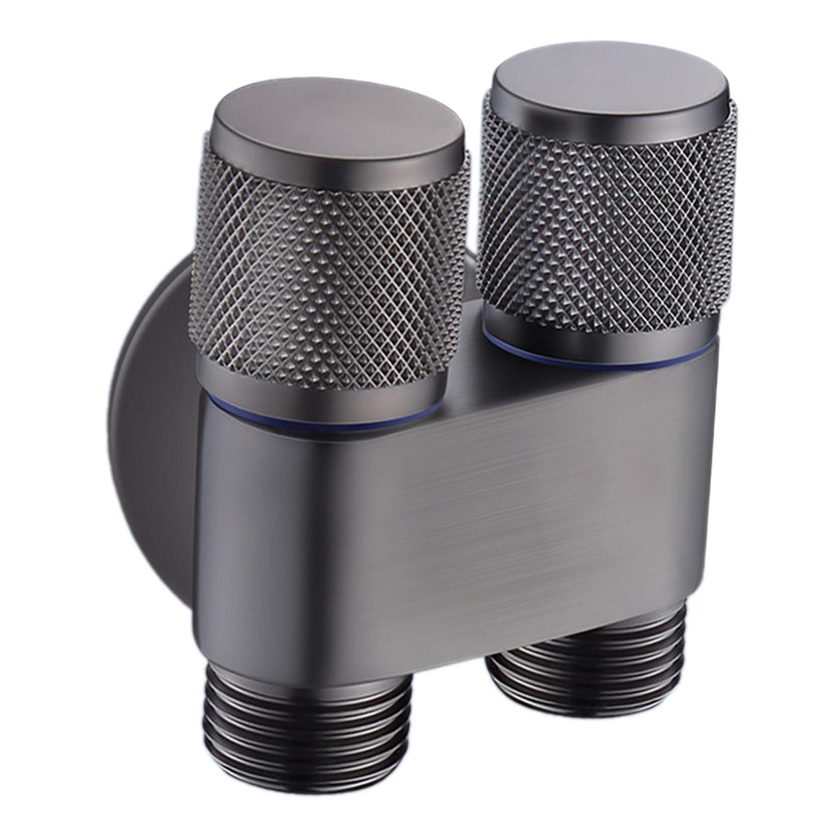 Maxbell 1 in Two Out Double Control Valve Outlet Splitter Water Divider Valve for Toilet Grey